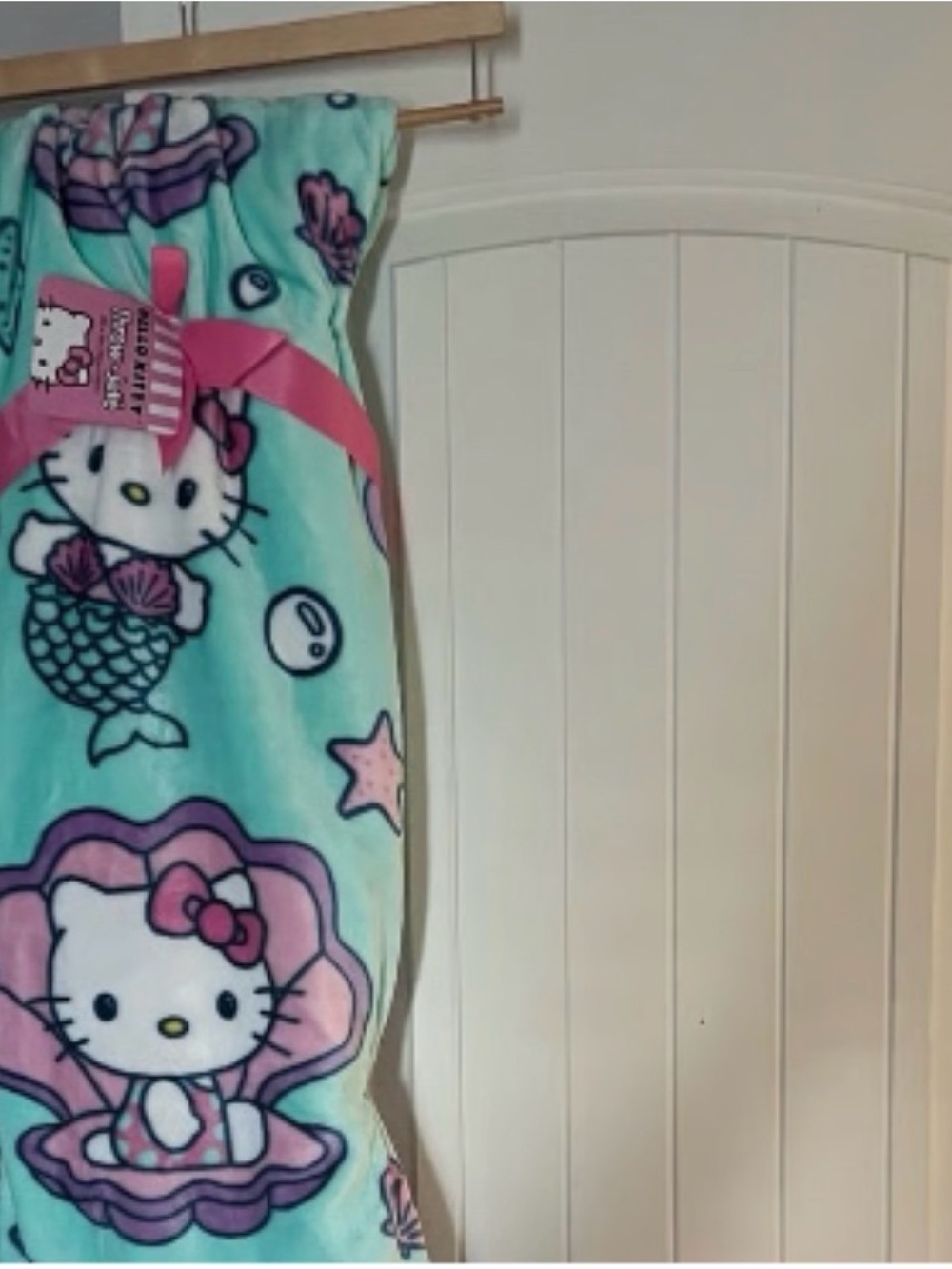 Hello Kitty Aqua and Pink Mermaid Kids Pajama Blanket